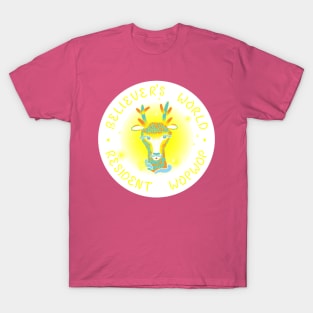 (Texted Plain Bright Colors Version) Believer's World Resident Wopwop T-Shirt